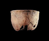 Cord-marked vessel from the Keyser Farm site, 44PA1. SI Cat.# 382986 - Courtesy of the Smithsonian Institution. Click image to see all thumbnails